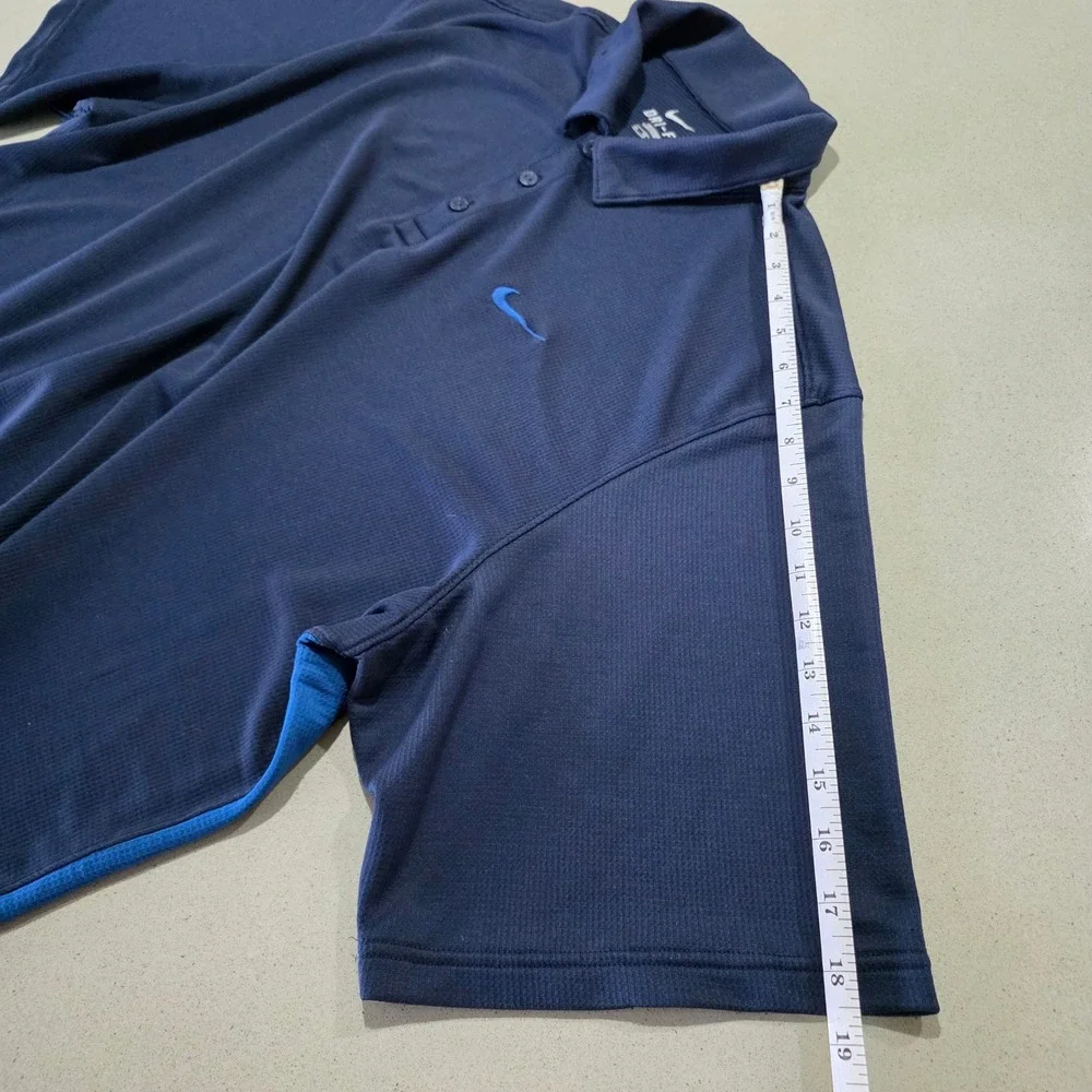 Nike Dri-FIT Mens Navy Blue Performance Golf Polo Shirt XXL Short Sleeve Logo‎
